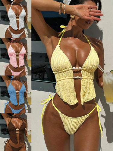 Damen Triangel-Bikini mit gerafftem Design und eleganten Details Drune