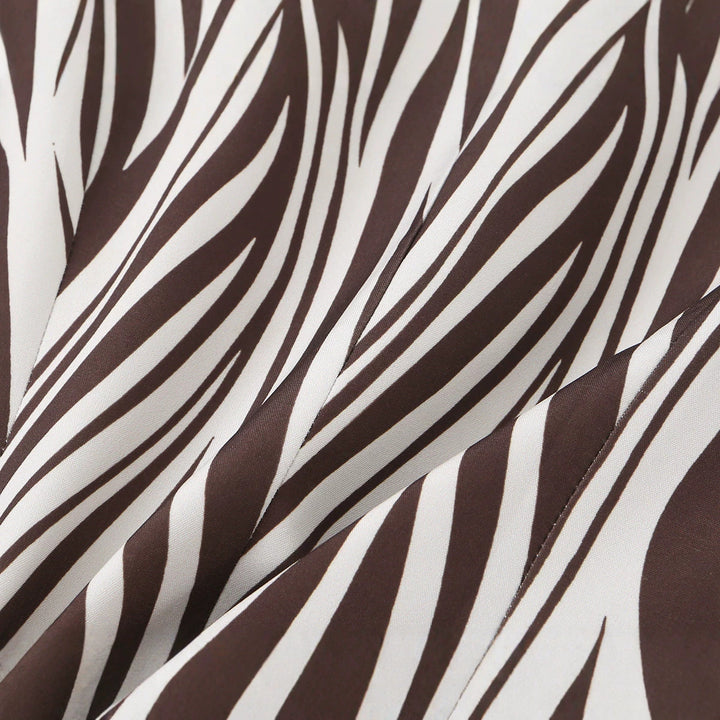 Damen Taillierter Zebra-Print Blazer mit Reverskragen und Pattentaschen Drune