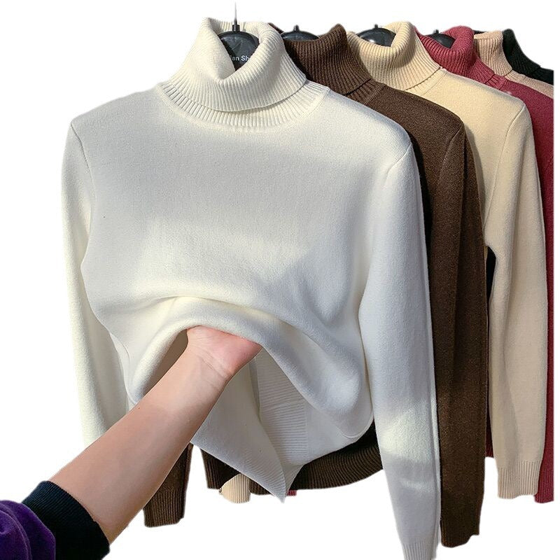 Damen Feinstrick-Rollkragenpullover mit wärmendem Innenfutter und schmaler Silhouette Drune