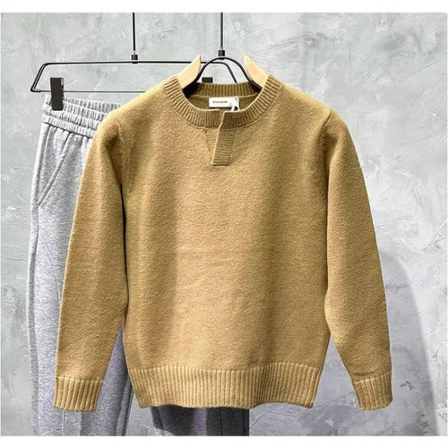Damen Gemütlicher Strickpullover mit Kragen Drune