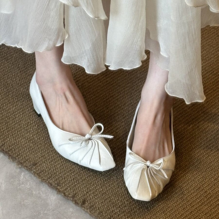 Damen elegante Ballerinas mit raffiniertem Faltendesign und bequemer Innensohle Drune