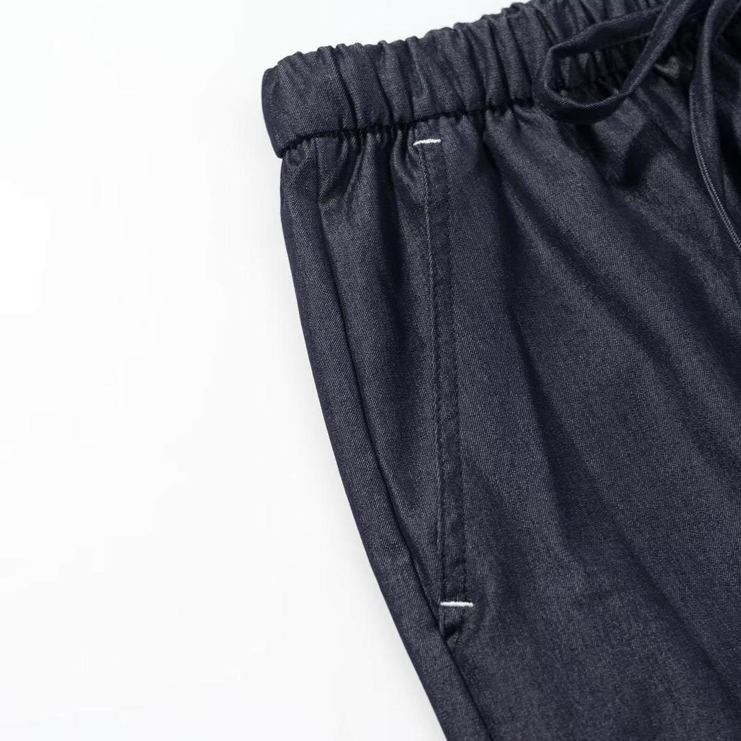 Damen weite Palazzo‑Hose mit Elastikbund und Tunnelzug Drune