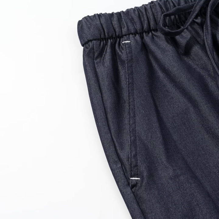 Damen weite Palazzo‑Hose mit Elastikbund und Tunnelzug Drune