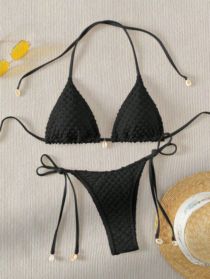 Damen Triangel-Bikinioberteil mit strukturierter Textur Drune