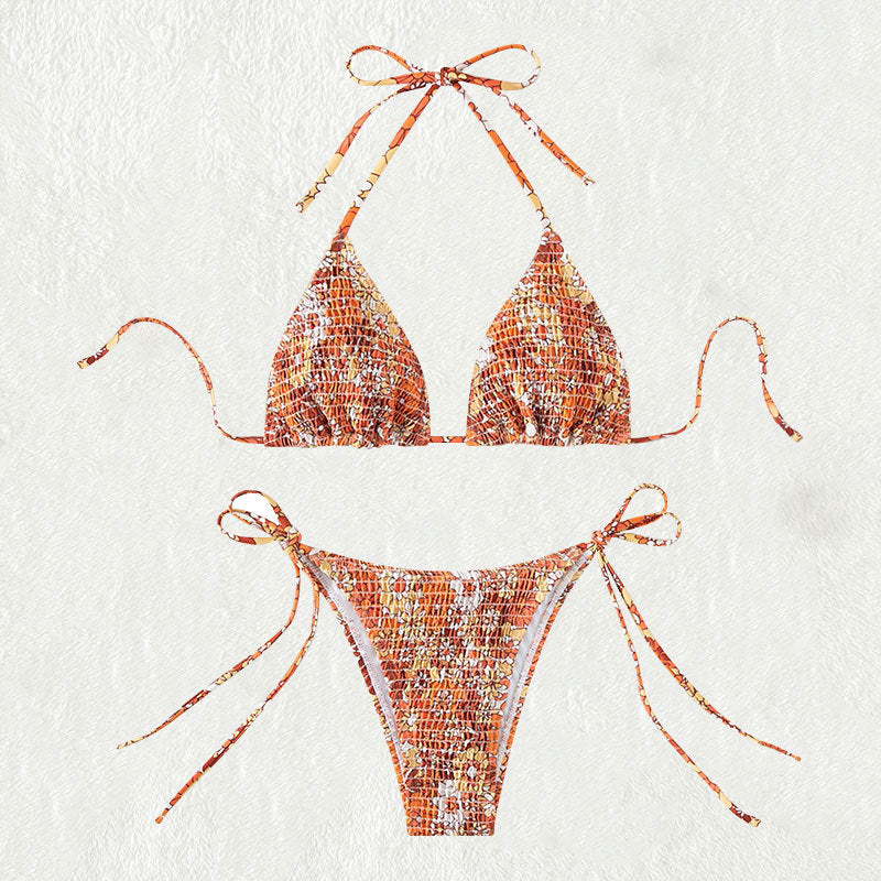 Damen Triangel-Bikini mit verspieltem Blumenmuster Drune
