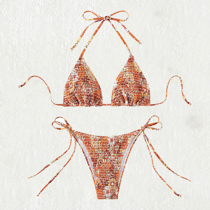 Damen Triangel-Bikini mit verspieltem Blumenmuster Drune