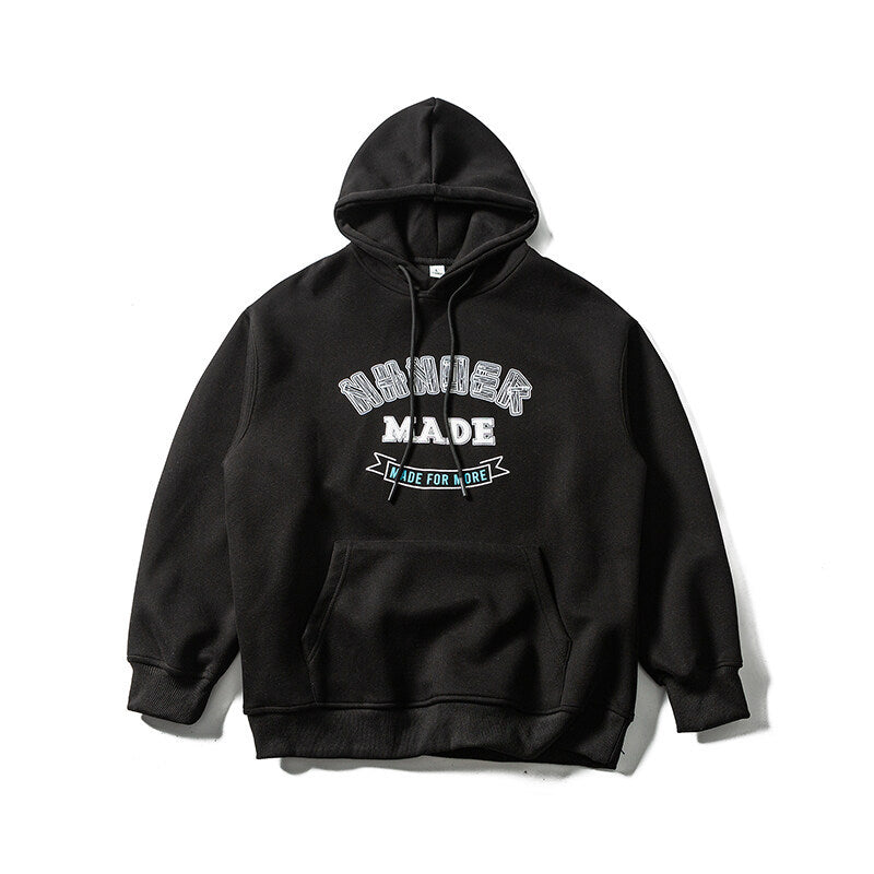 Unisex Kapuzenpullover im Oversize-College-Look mit Kängurutasche Drune