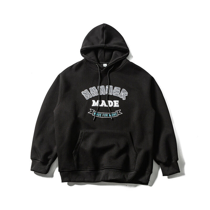 Unisex Kapuzenpullover im Oversize-College-Look mit Kängurutasche Drune
