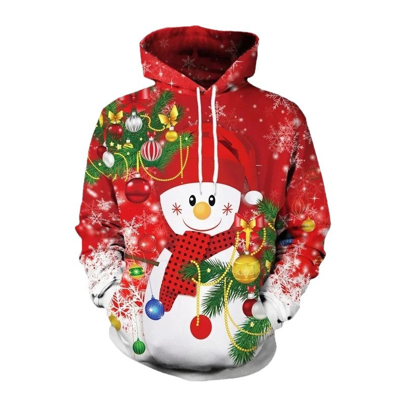 Damen Lustiger Kapuzenpullover mit Weihnachtsmotiv Drune