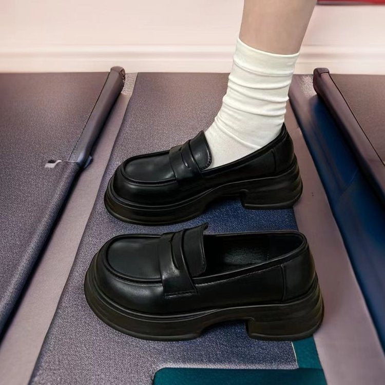 Damen Chunky Mokassins mit integriertem Socken-Design und glänzendem Obermaterial Drune