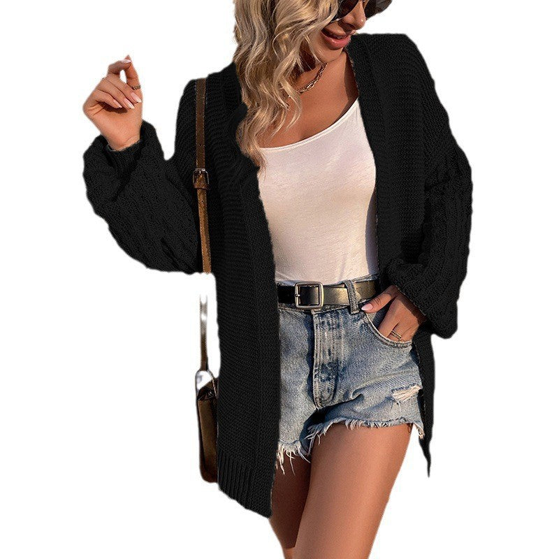 Damen Strickjacke mit lässigem Schnitt und Zopfmuster Drune