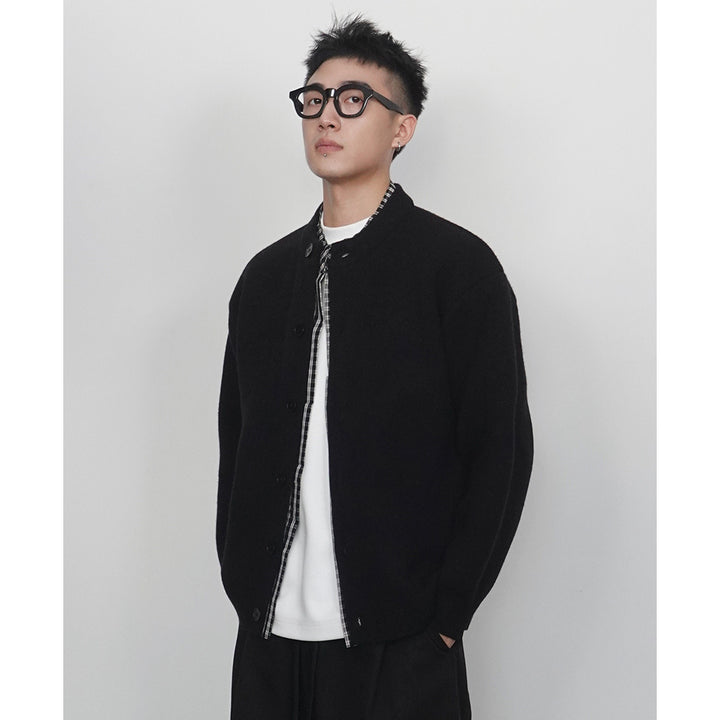 Herren Modische Strickjacke mit Knopfverschluss Drune