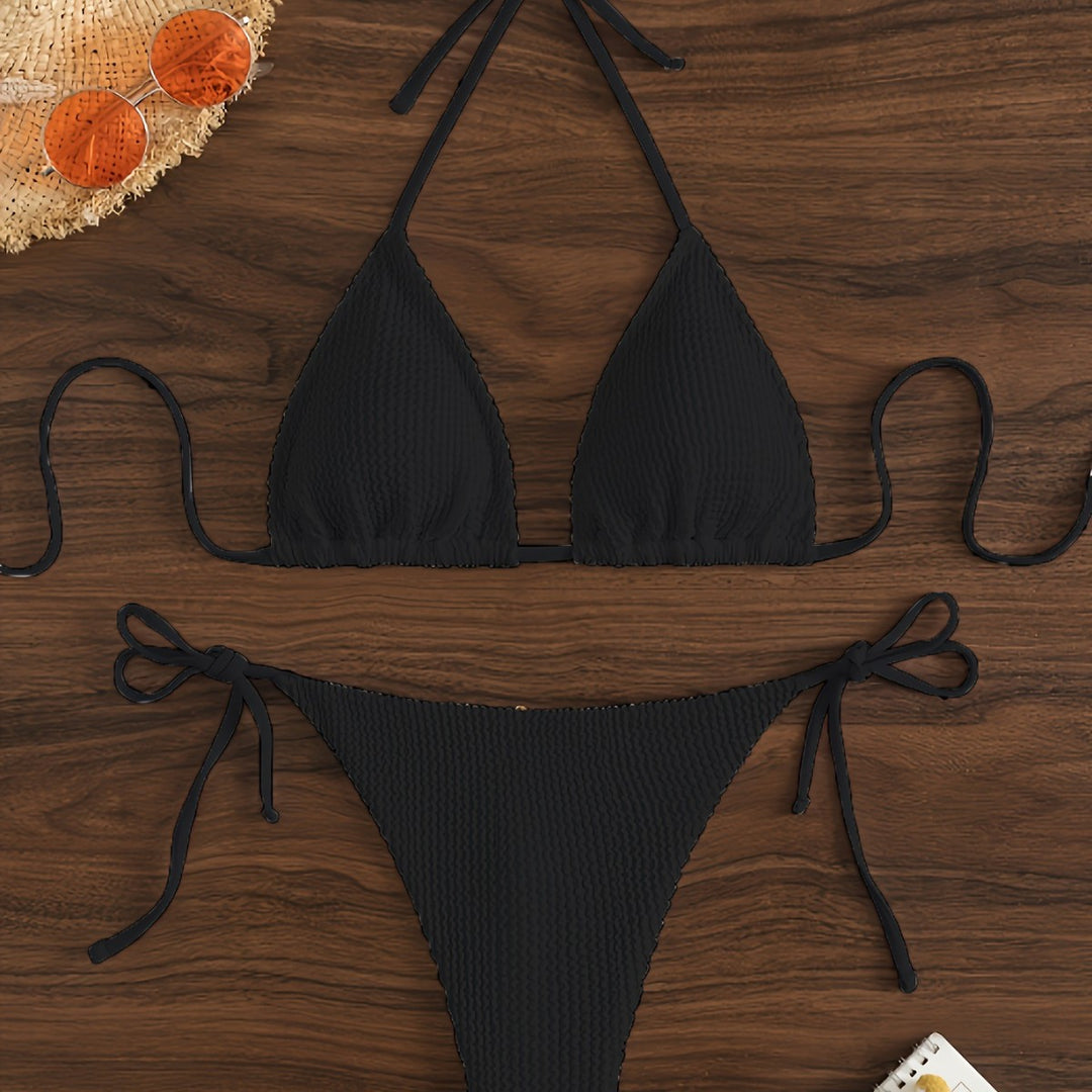 Damen Triangel-Bikini-Set mit verstellbaren Bindebändern Drune
