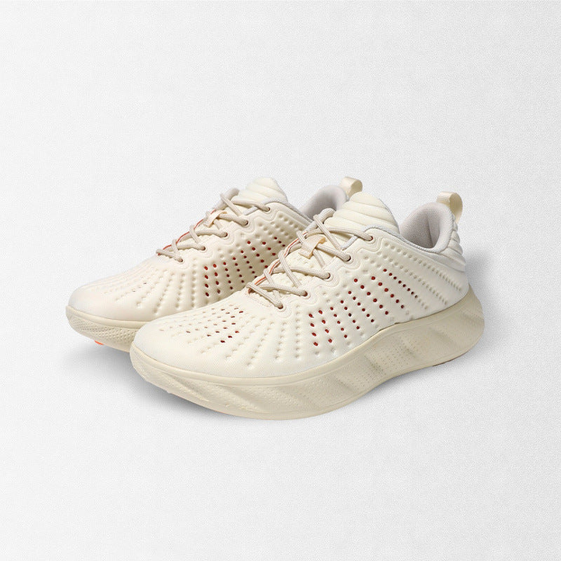 Damen Atmungsaktive Laufsneaker mit perforiertem Strickobermaterial und gedämpfter Plateausohle Drune