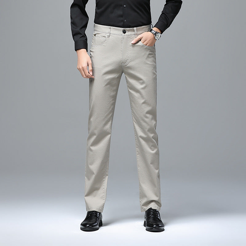 Herren Stretch-Chinohose mit geradem Schnitt und Bügelfalte Drune