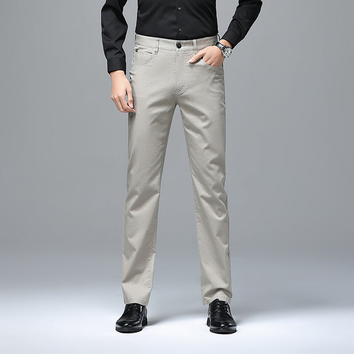 Herren Stretch-Chinohose mit geradem Schnitt und Bügelfalte Drune