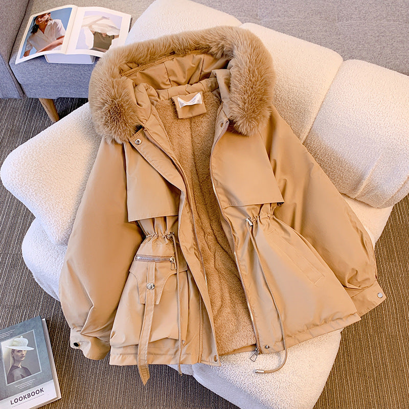Damen gesteppte Übergangsjacke mit abnehmbarem Fleece-Innenfutter und eleganter Kapuze Drune