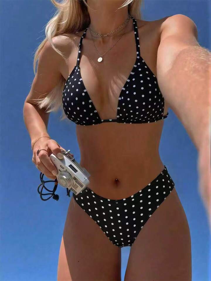 Damen Triangel-Bikini mit hoch tailliertem Unterteil Drune