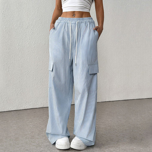 Damen Bequeme Cargo-Hose mit elastischem Bund Drune