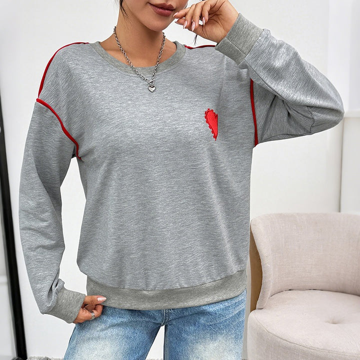 Damen Lässiger Pullover mit Herzdesign Drune