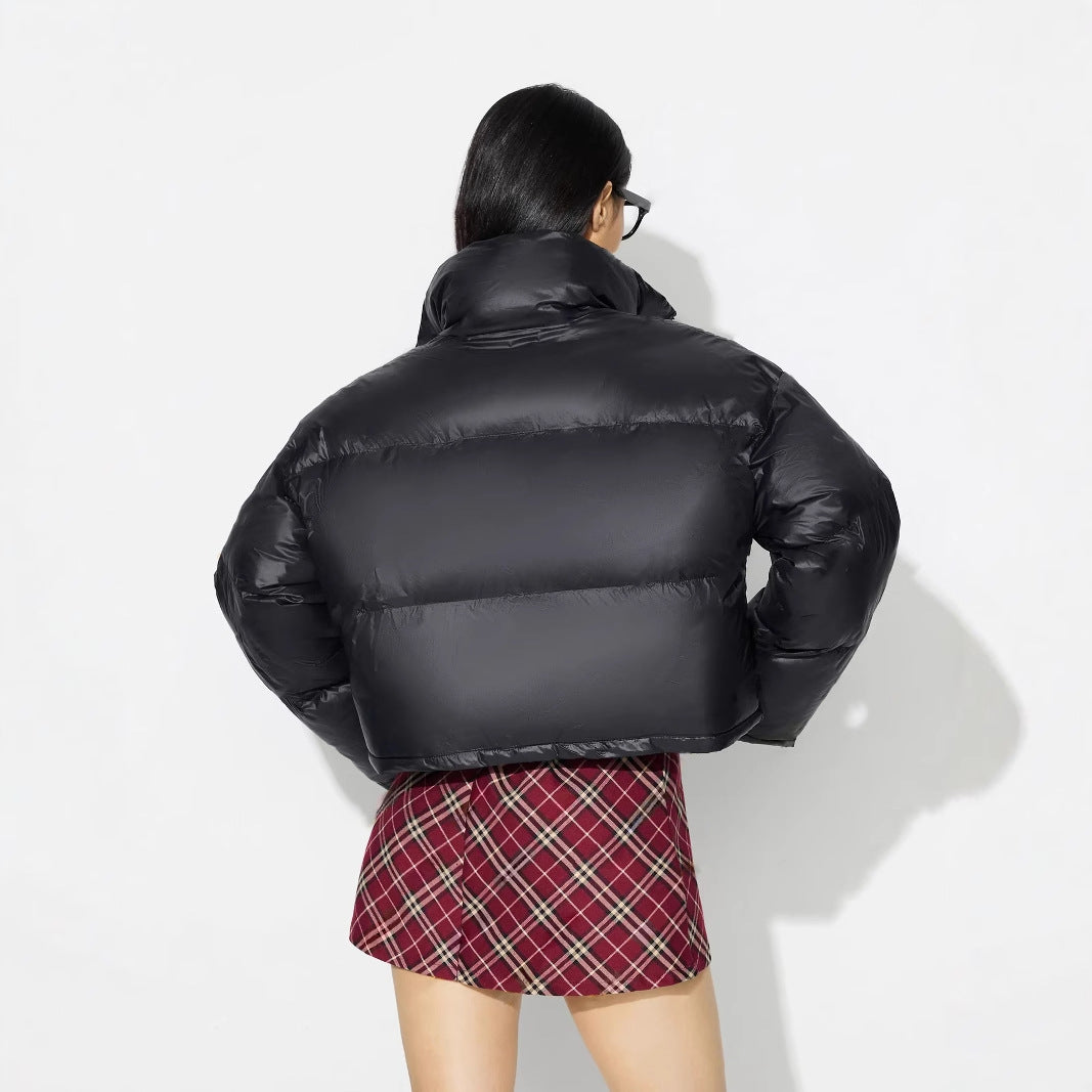 Damen modische Daunenjacke mit überschnittenen Ärmeln und trendigem Kragen Drune
