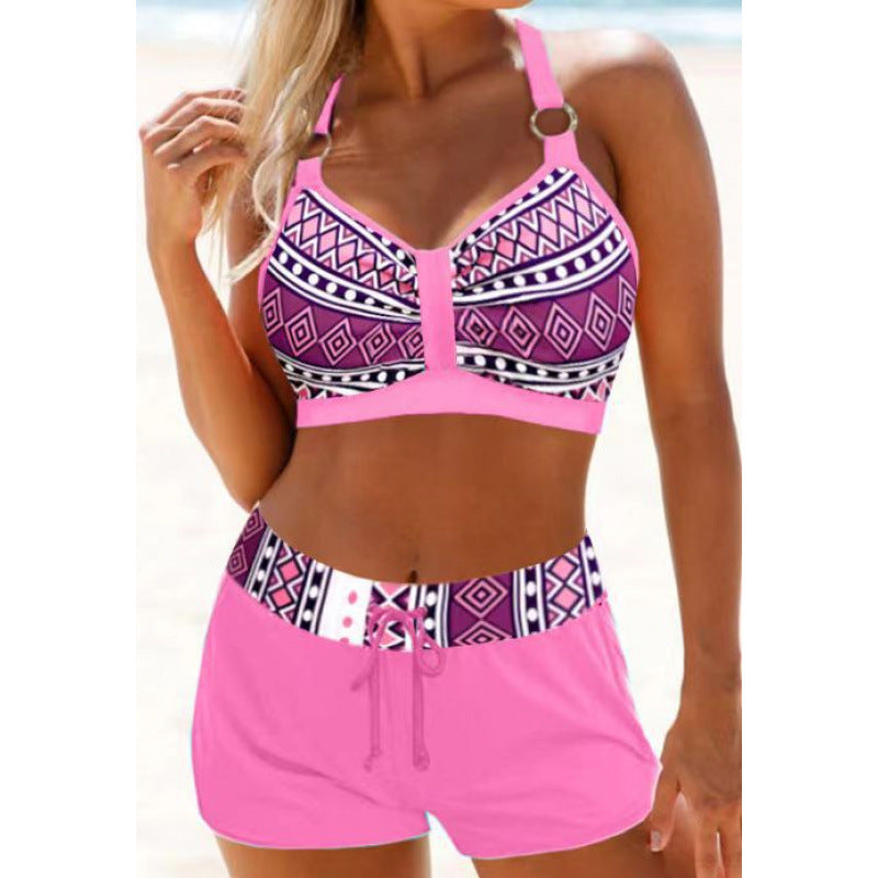 Drune | Bikini mit geometrischem Druck für Frauen | Schwarz