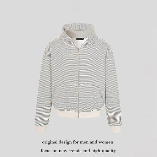Damen Feinringel-Zipjacke mit hohem Stehkragen, Kängurutaschen und elastischem Saum Drune
