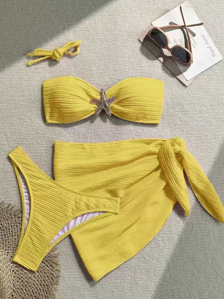 Damen Bandeau-Bikini mit schickem Wickeltuch Drune