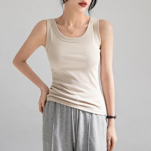 Damen Weiches Ripp-Top mit Eleganter Rundhalsausschnitt Drune