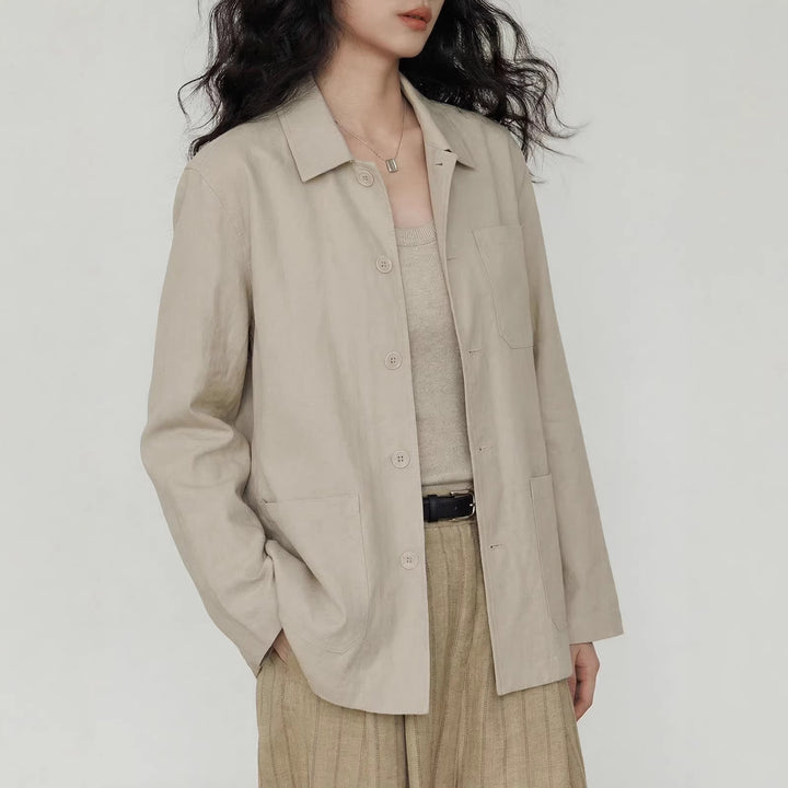 Damen Modische Utility-Jacke Drune