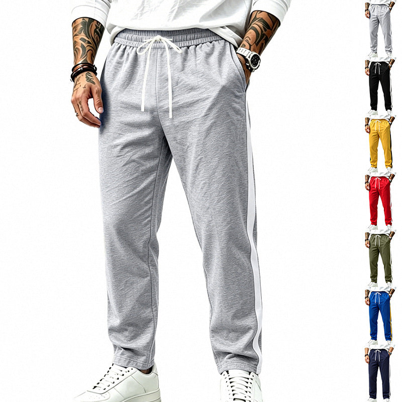 Herren Athletische Trackpants mit geradem Bein, seitlichem Kontrastband und elastischem Tunnelzug Drune