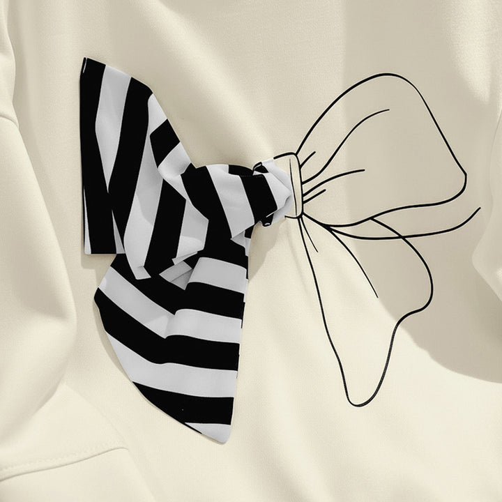 Damen Lässiger Sweatshirt mit Schleifen-Design Drune