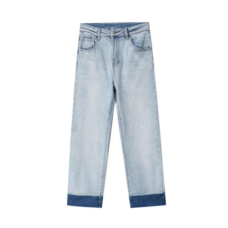 Damen High-Waist Jeans mit umgeschlagenem Saum und modischem Vintage-Look Drune