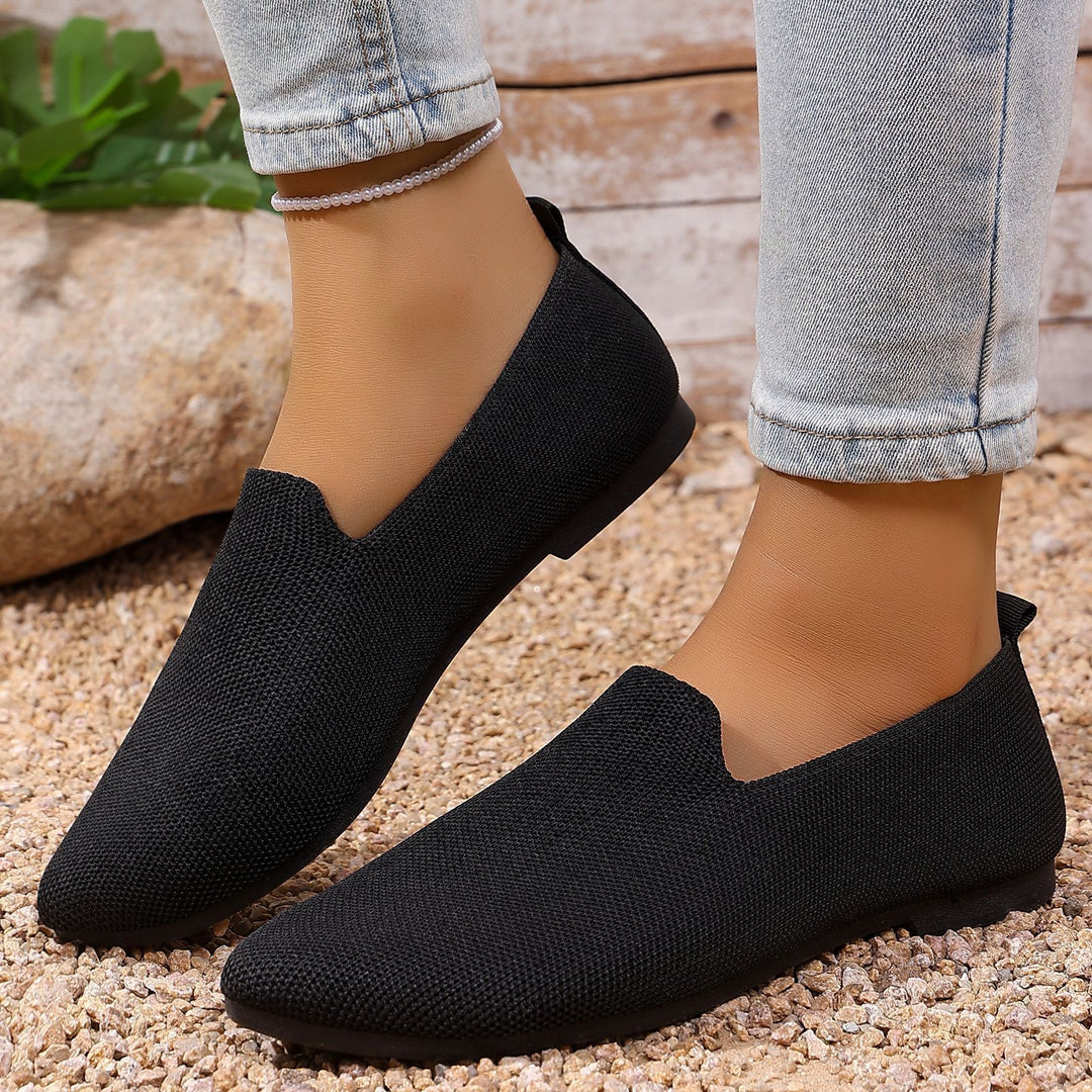 Damen nan leichte gestrickte Slipper mit Memory-Fußbett und rutschfester Sohle Drune
