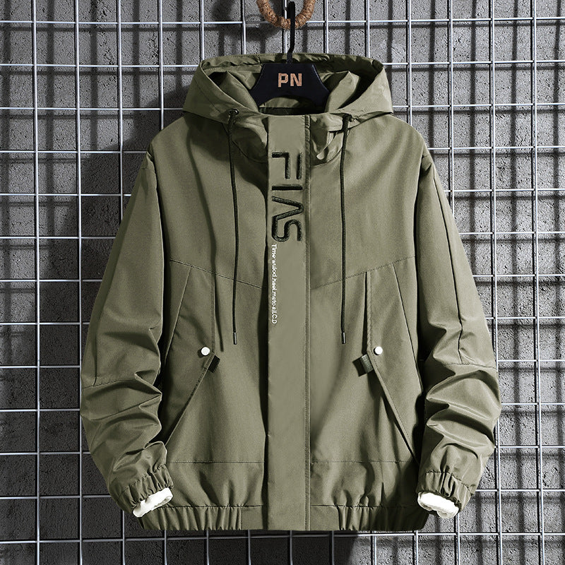 Herren Kapuzen-Fieldparka mit verdeckter Reißverschlussblende, Teddyfleece-Ärmelinnenfutter und Multifunktionstaschen Drune