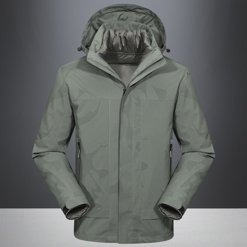 Herren Wasserdichte Outdoorjacke mit Kapuze und atmungsaktivem Ripstop-Material Drune