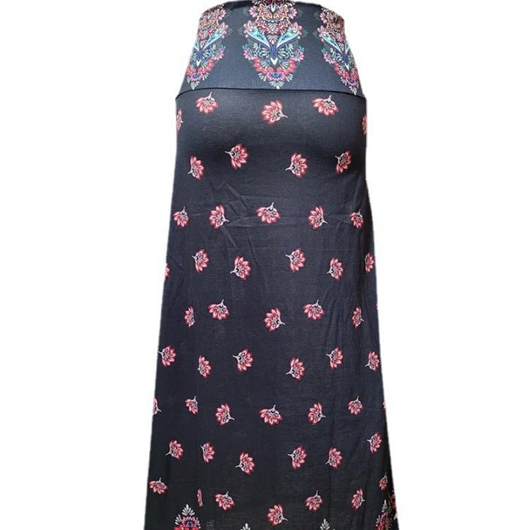 Damen nan Maxirock mit Elastikbund und Eingrifftaschen im Boho-Muster Drune