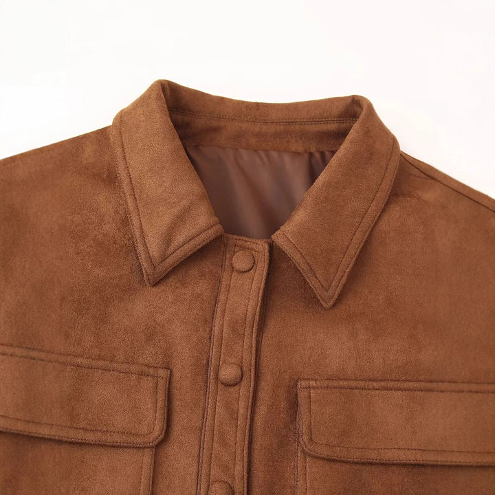 Damen modische Jacke im Vintage-Stil mit praktischen Taschen Drune