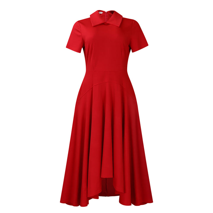 Damen Hemdkleid mit asymmetrischem Rock und eleganter Taillierung Drune