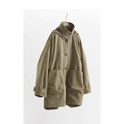 Damen Modische Übergangsjacke mit abnehmbarer Kapuze Drune