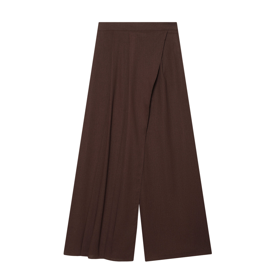 Damenweite Palazzo-Hose mit asymmetrischem Schnitt und elastischem Bund Drune