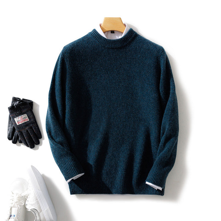 Herren Feiner Stehkragenpullover aus Kaschmir‑Blend mit gerippten Abschlüssen und schlanker Silhouette Drune