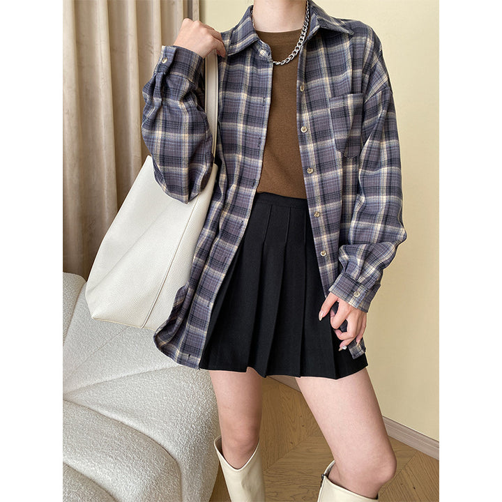Damen Plissierter Midirock mit elegantem Schnitt und hohem Bund Drune