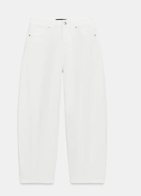 Damen High‑Waist Relaxed‑Fit Mom‑Jeans mit weitem Bein und 5‑Pocket Drune