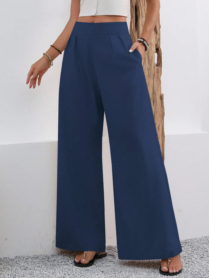 Damen Elegante und weite Bundfaltenhose Drune