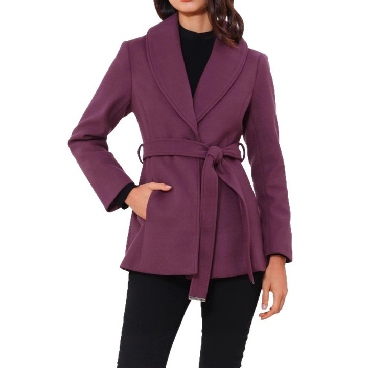 Damen modischer Blazer mit Gürtel und Revers Drune