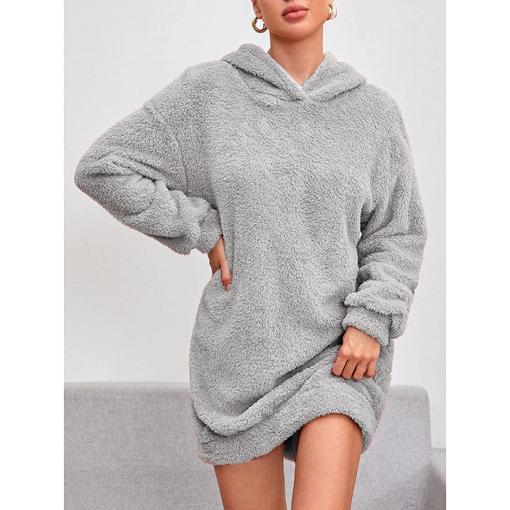 Damen Kuscheliger Oversize-Hoodiekleid aus weichem Fleece Drune