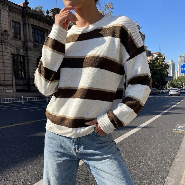 Damen Gemusterter Strickpullover Drune