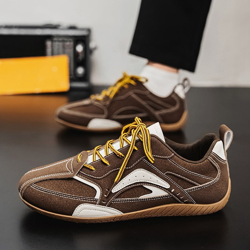 Unisex leichte Retro-Freizeitsneaker mit wildlederähnlichem Obermaterial, gepolstertem Einstieg und flexibler Gummilaufsohle Drune