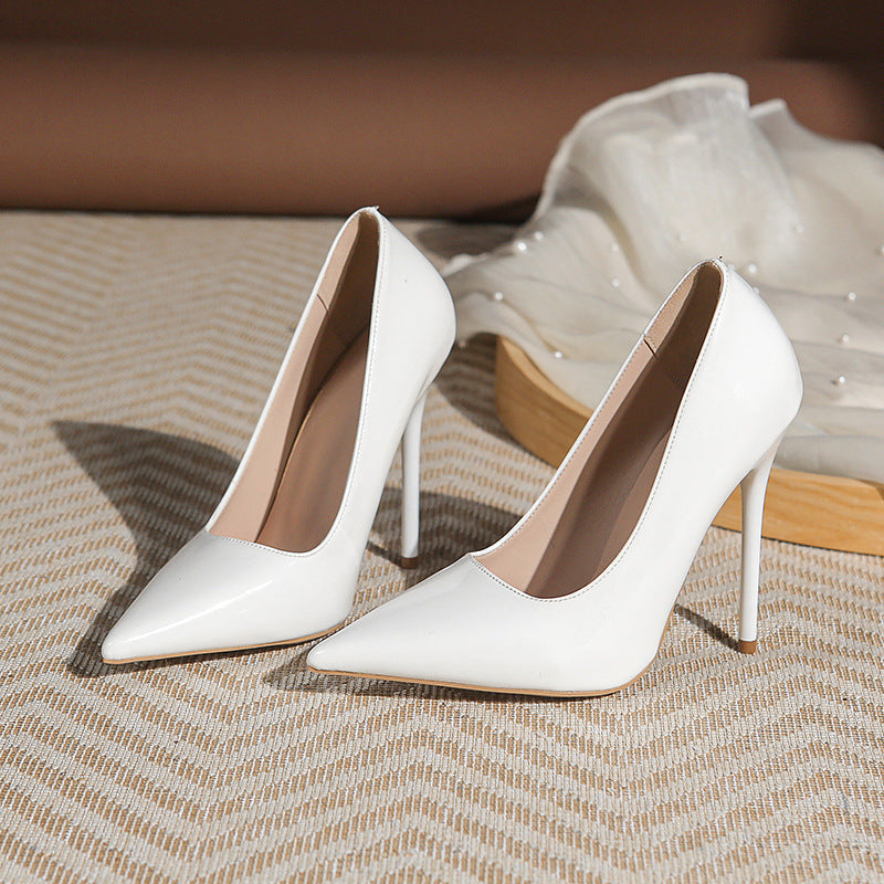 Damen Elegante spitz zulaufende Lackpumps mit extra hohem Stilettoabsatz Drune